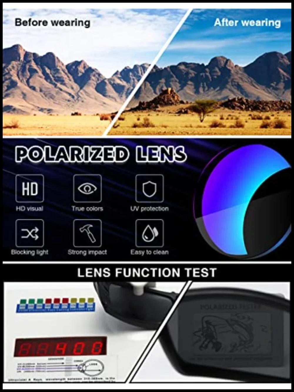 Polarized Sunglasses Men Women Trendy Retro Sports Wrap Around Vintage Shot
